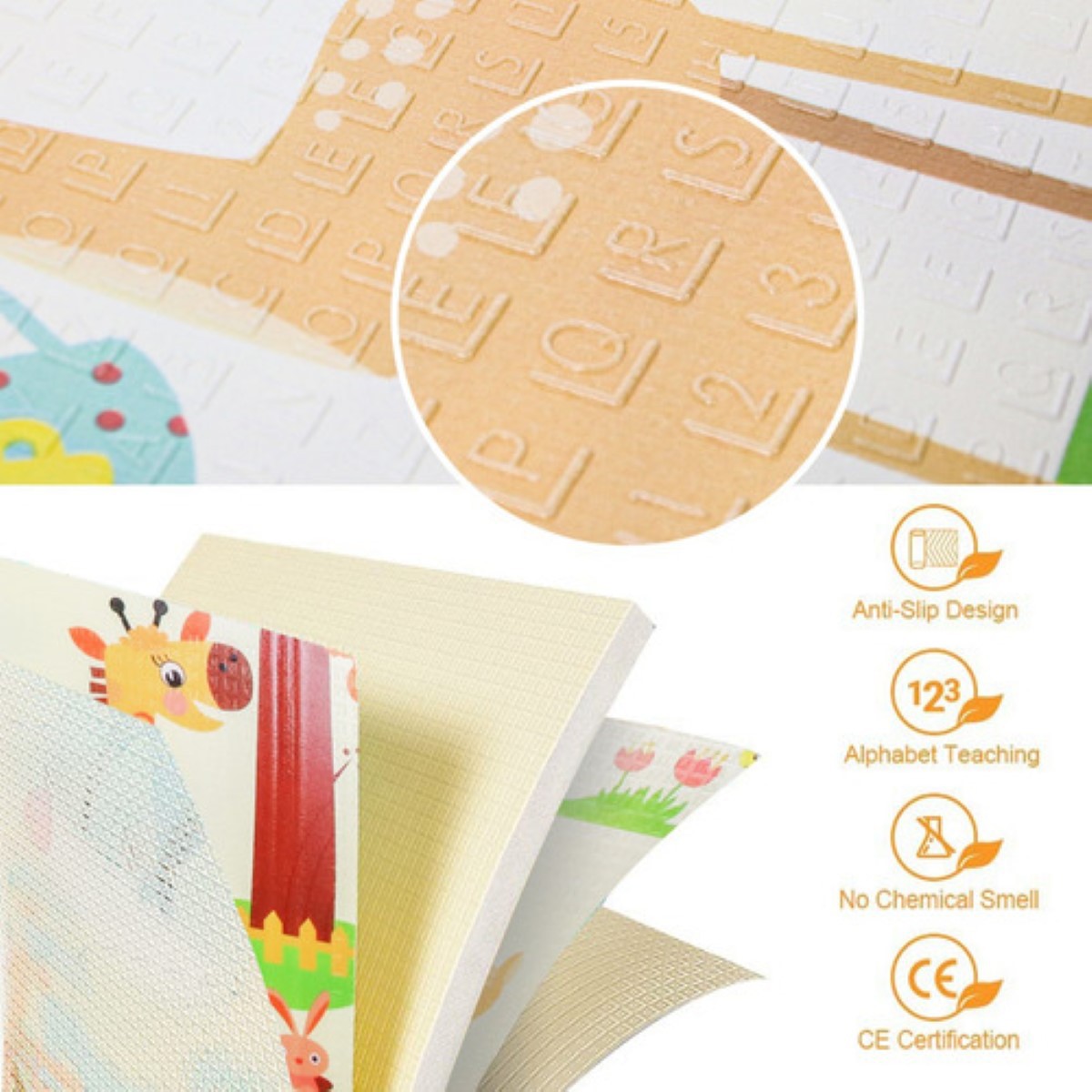 Tapete Infantil Plegable Con Doble Dise&ntilde;o Mide 200 cm x 180 cm, Mezcla de Colores. image number null