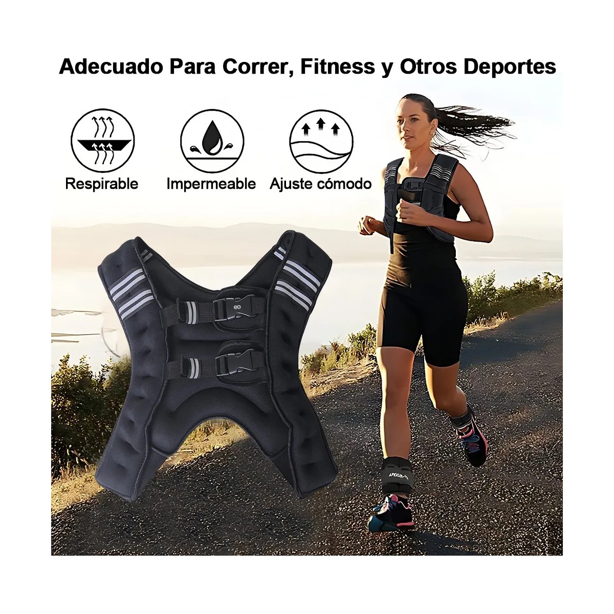 Chaleco Con Peso Lastrado Correr Crossfit Fitness image number null