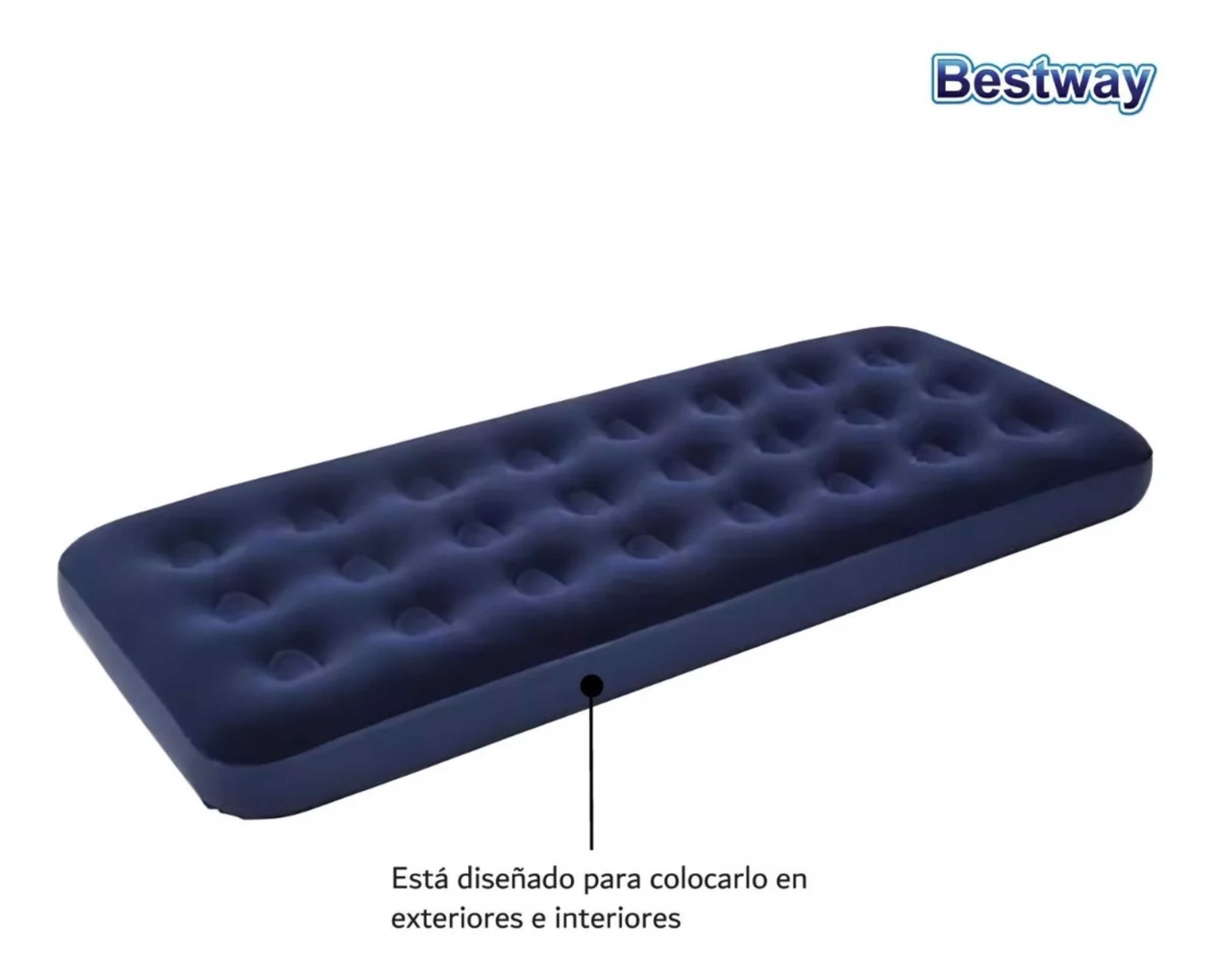 Colch&oacute;n inflable Bestway 67000 color azul hasta 150kg de 76cm x 185cm x 22cm. image number null