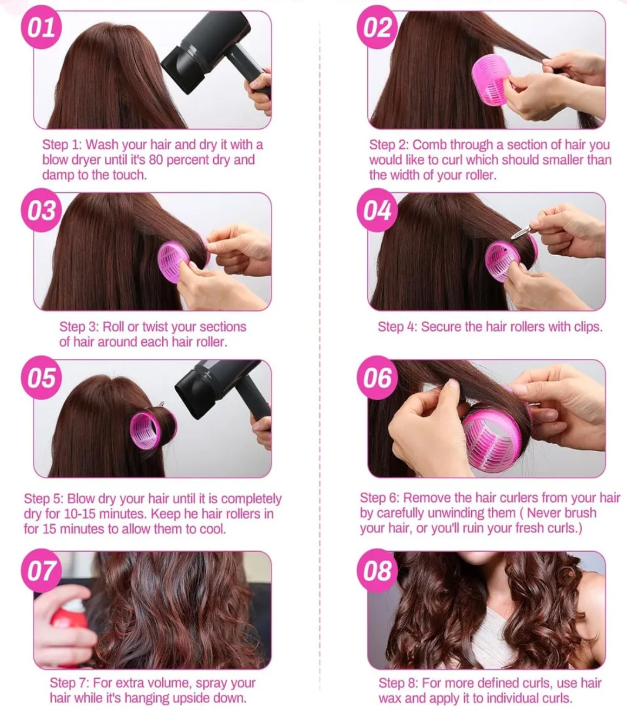 "33 pzs Rulos Tubos Pl&aacute;stica Para Cabello Autoadheribles " image number null