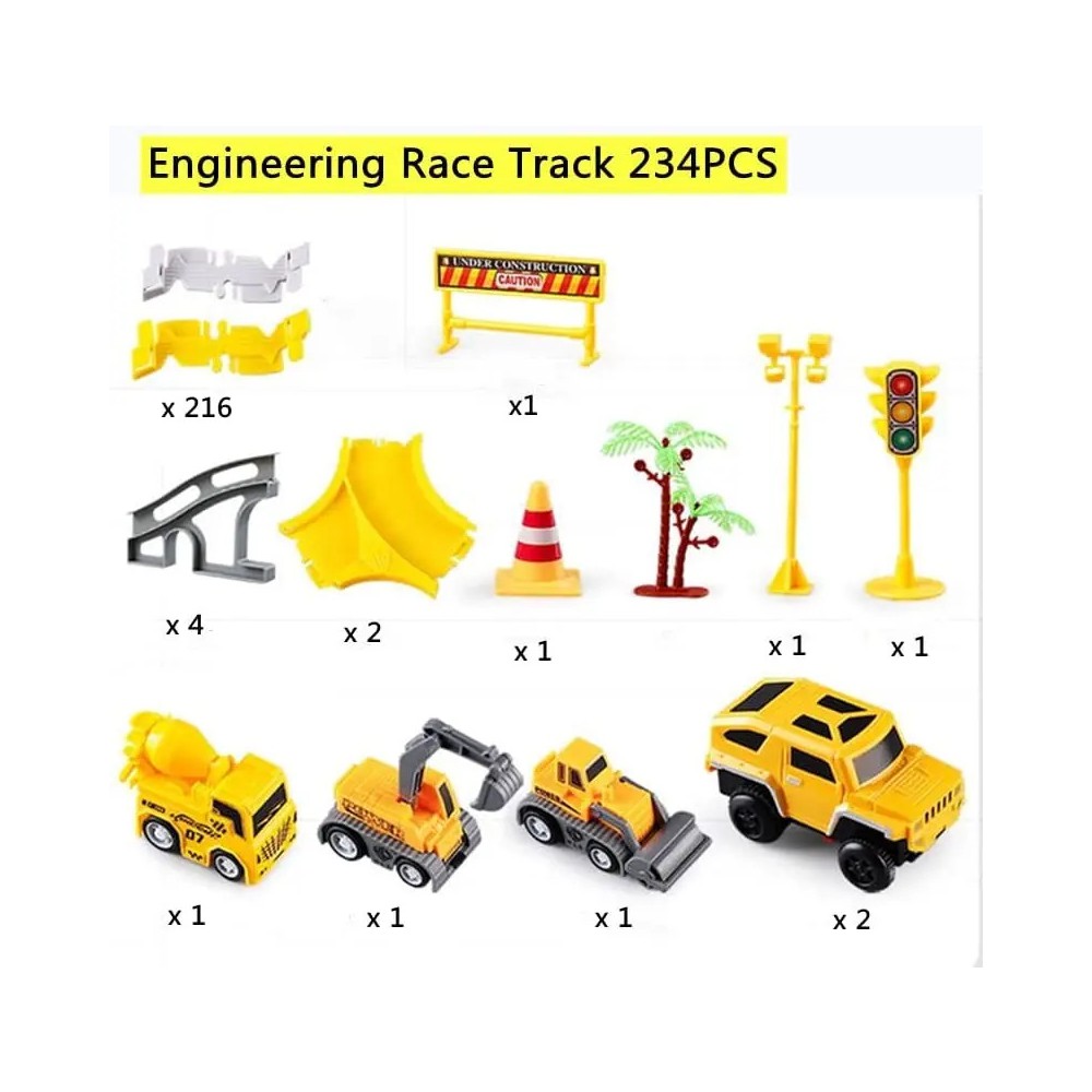 Juego Flexible De Pistas Carros 252pz AMARILLO GRIS image number null