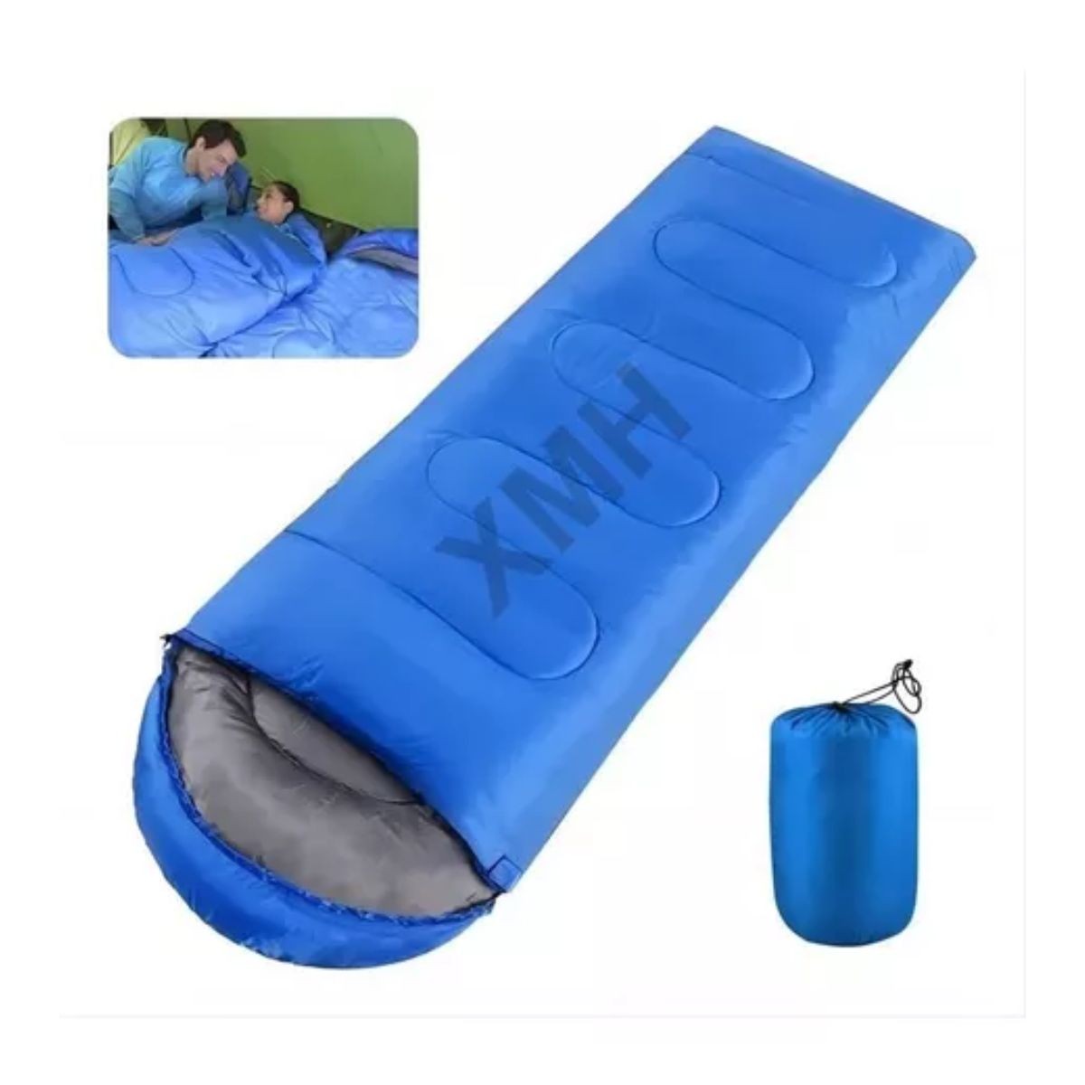 Saco De Dormir Port&aacute;til Para Campamento Interior Y Exterior Azul image number null