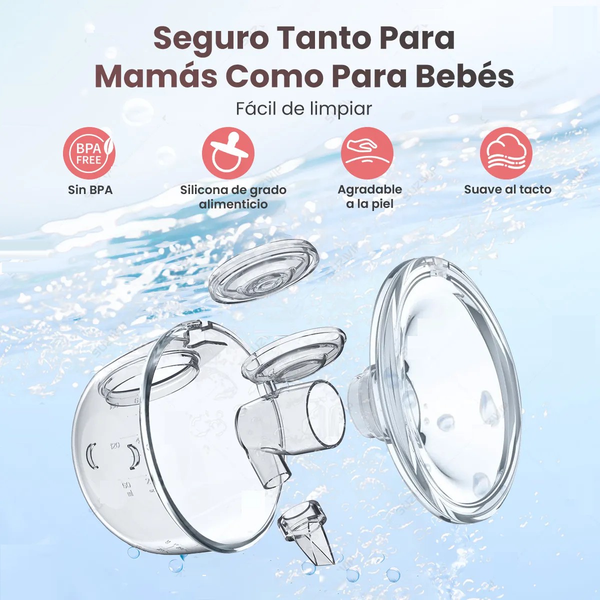 2pcs Extractor De Saca Leche El&eacute;ctrico Port&aacute;til Manos Libres, image number null