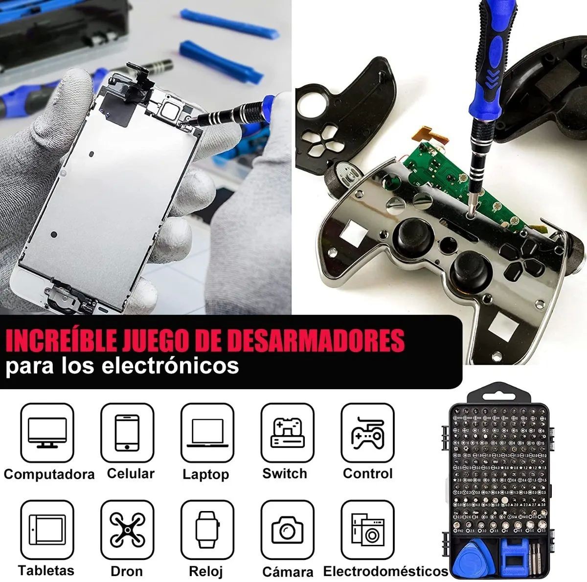 Caja De Herramientas Kit Desarmador Relojero Ps4 Celular image number null