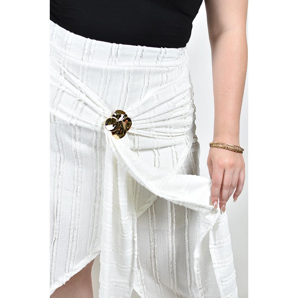 Falda asimetrica con broche Roman Fashion /Tallas Extras, 7067 (Blanco) image number null