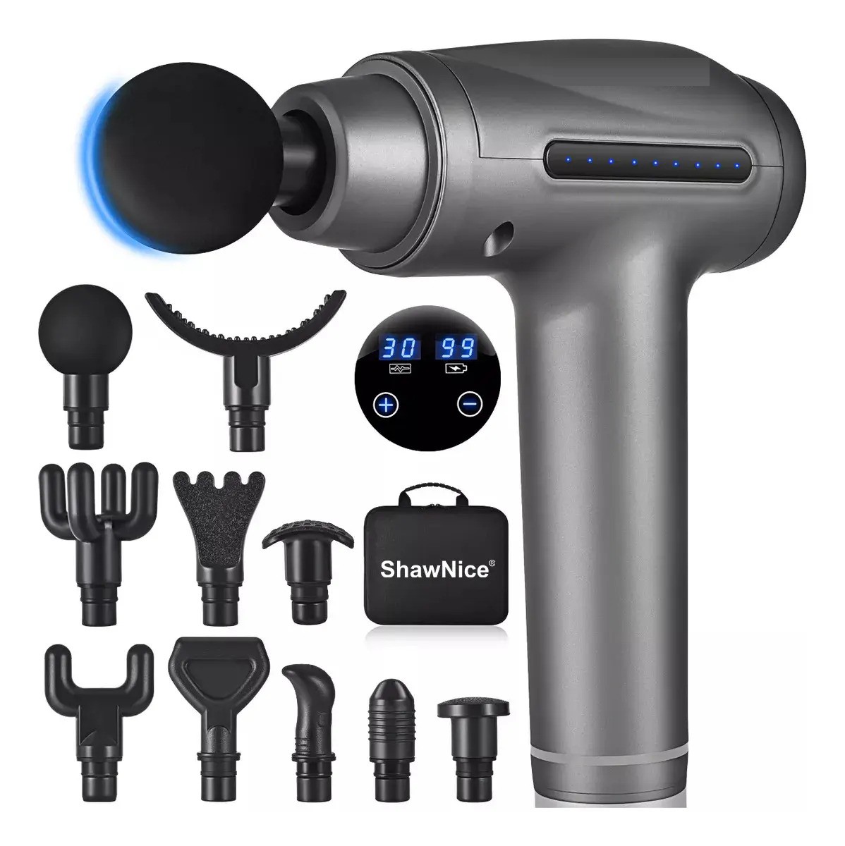 "Pistola masajeadora para muscular ShawNice H805 gris 110V Gris " image number null