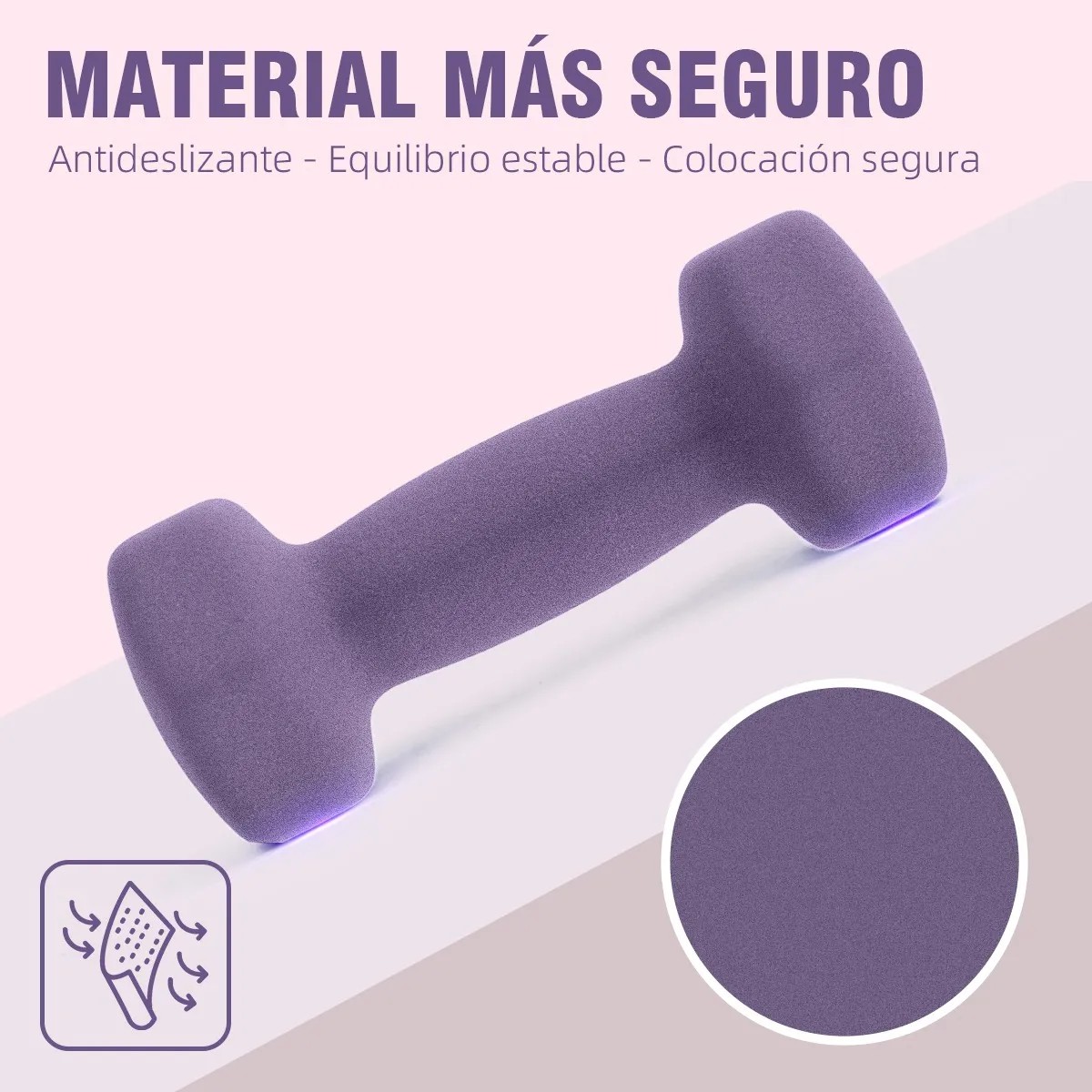 Par Mancuernas 2 Kilos Mate Para Ejercicio Pilates Yoga Gym Violeta Oscuro image number null