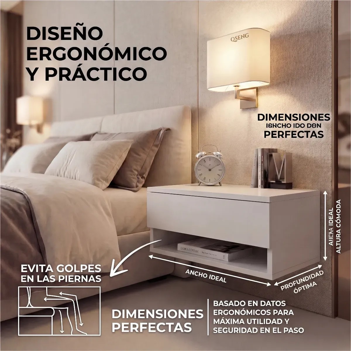 Juego De 3 Repisas Blancas Flotantes Minimalistas De Mdf Con Soporte Oculto image number null