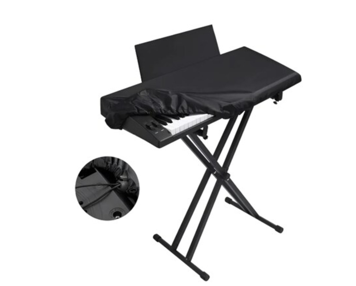 Cubierta El&aacute;stica y Impermeable para Piano Electr&oacute;nico Modelo Negro image number null