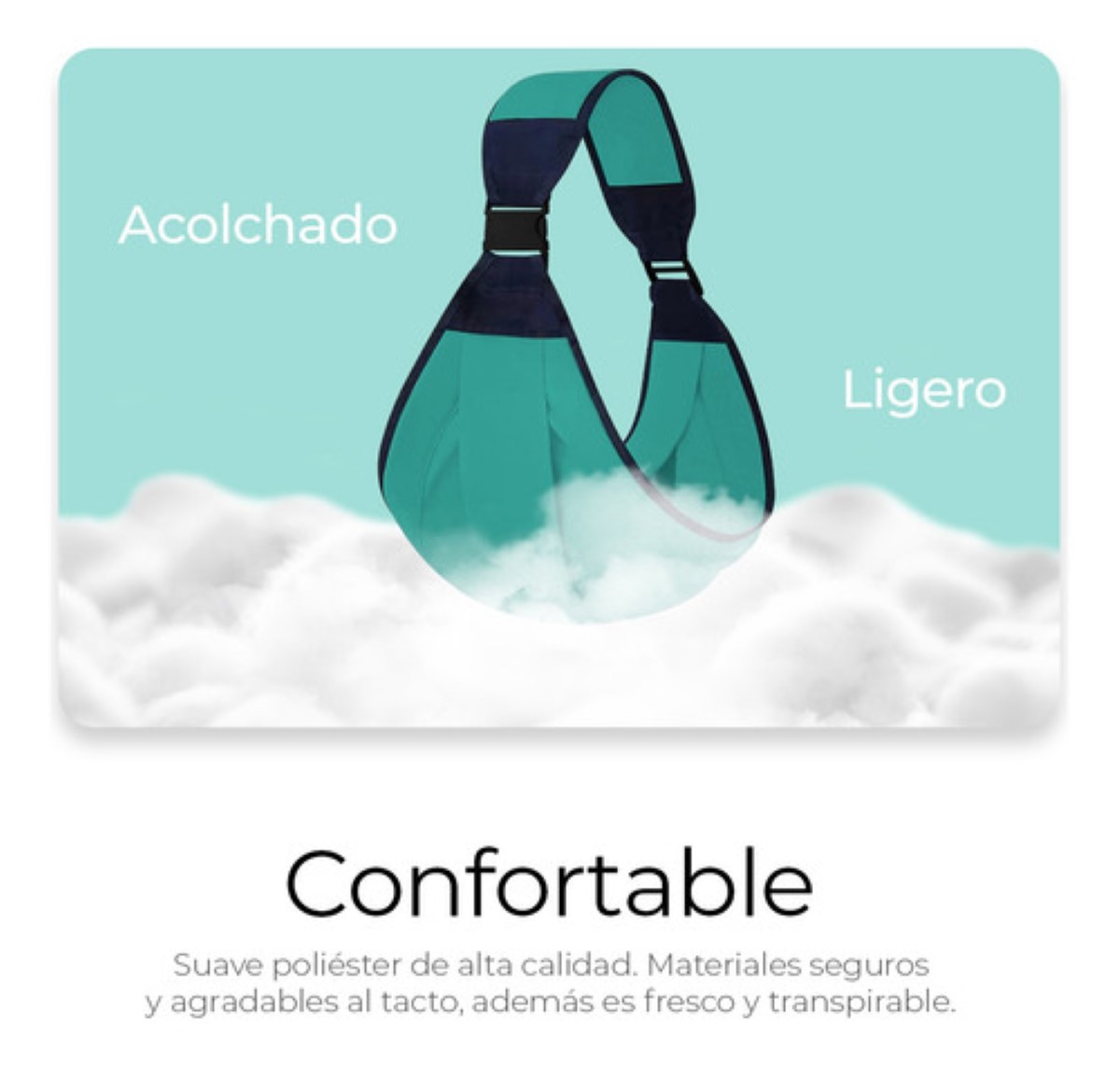 "Cangurera Ergon&oacute;mica Morral Portabeb&eacute;s Suave Comoda Y Ligera Color Verde ". image number null