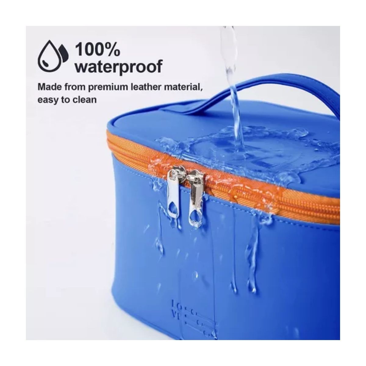 Bolsa De Maquillaje Cosm&eacute;ticos Viaje Organizador Impermeable Azul image number null
