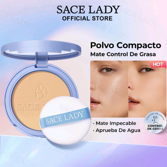Combo 2 Pcs Polvo Compacto Mate + M&aacute;scara Voluminizadora Impermeable Waterproof Look Duradero Maquillaje Base, Rimel image number null