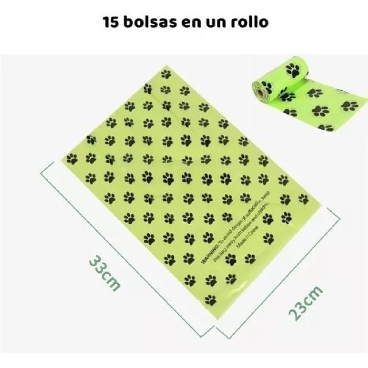 300 Bolsas Para Popo Perro Biodegradables Con Dispensador L Verde image number null