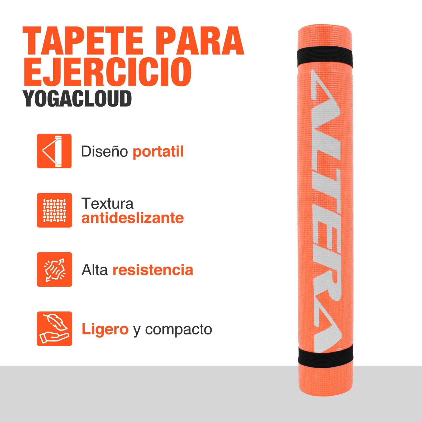 Tapete Yoga Ejercicio Altera Pilates Entrenamiento Fitness Color Naranja image number null