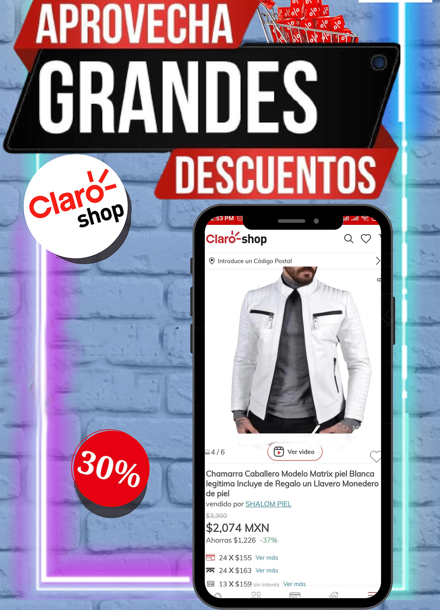 Chamarra de Piel Autentica Modelo Matrix para Caballero Incluye de Regalo Llavero de Piel. image number null