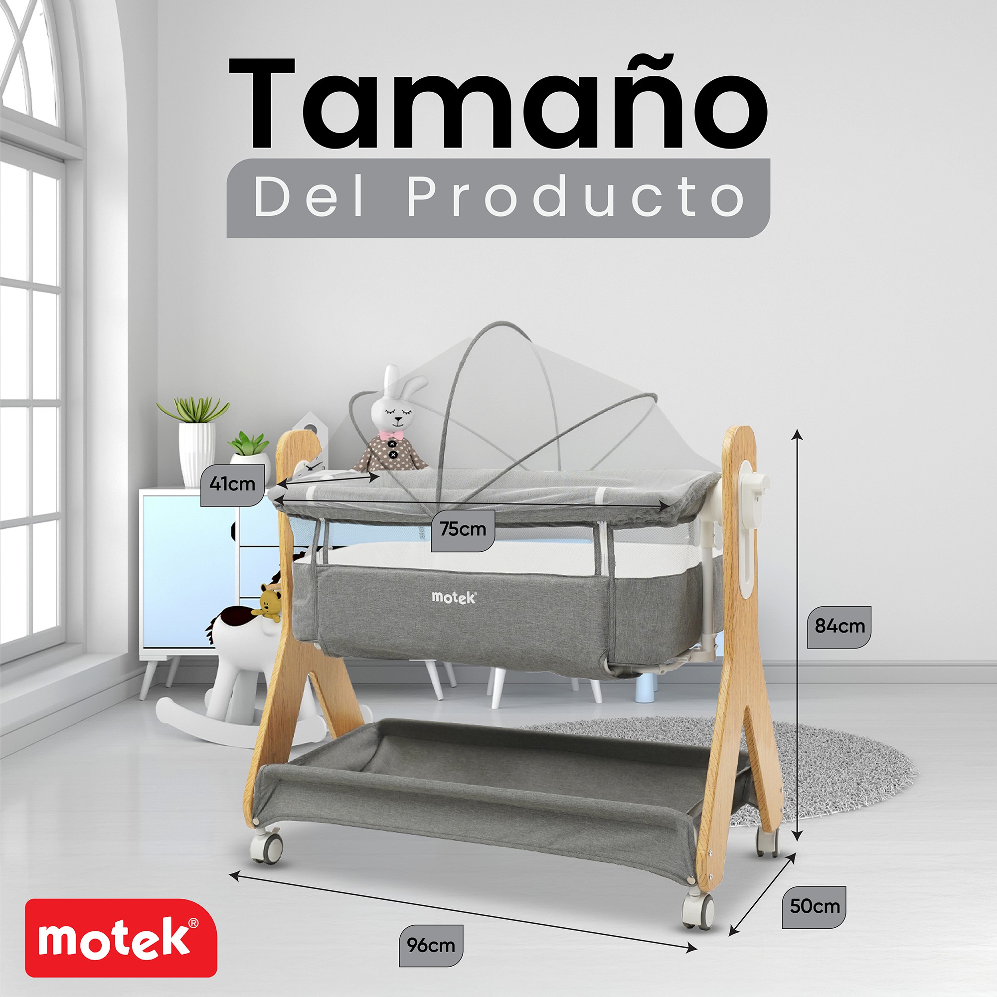 Cuna Colecho Motek Estee Bebe Mecedora Mosquitero Deluxe image number null