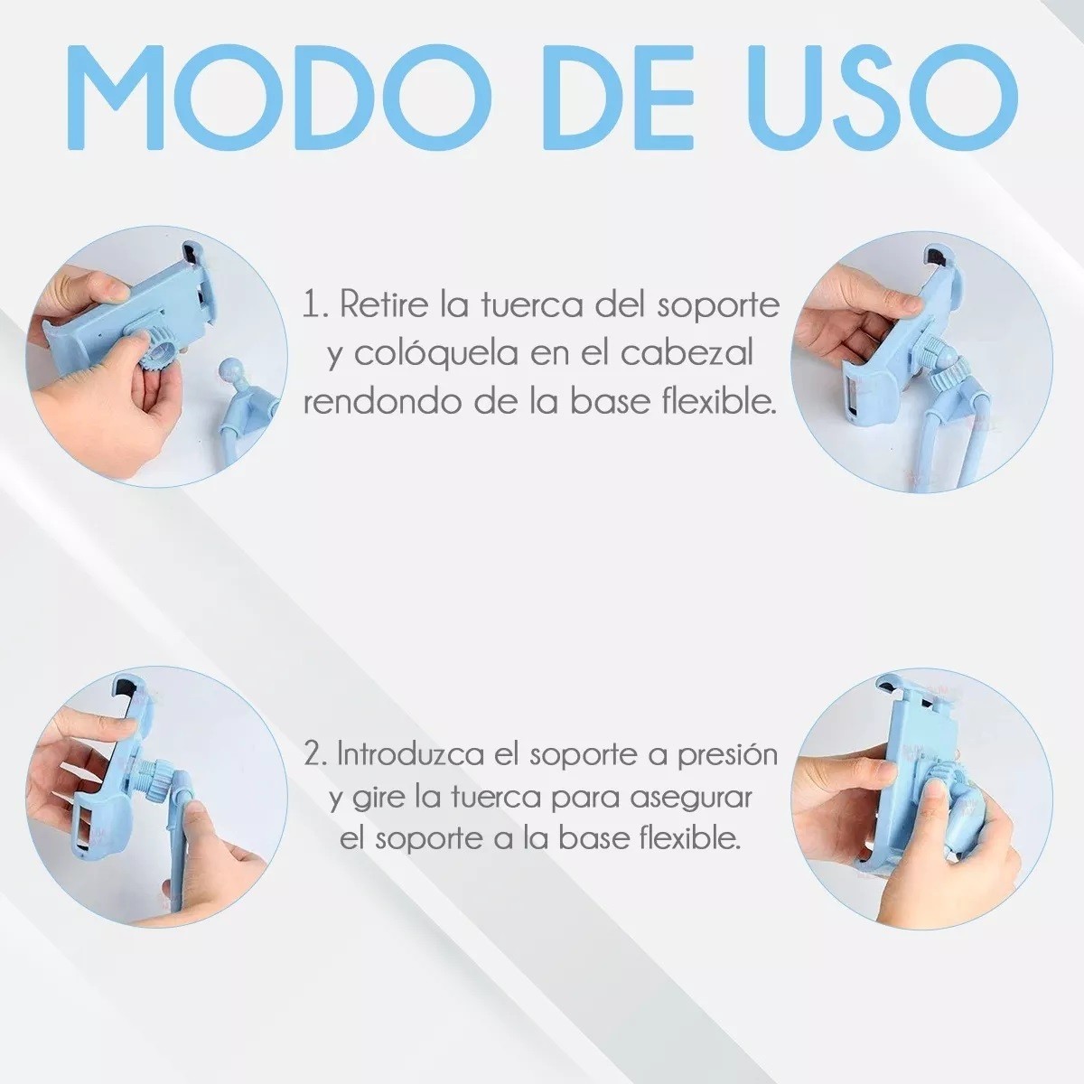 Soporte Celular Cuello Flexible Auto Color Azul image number null