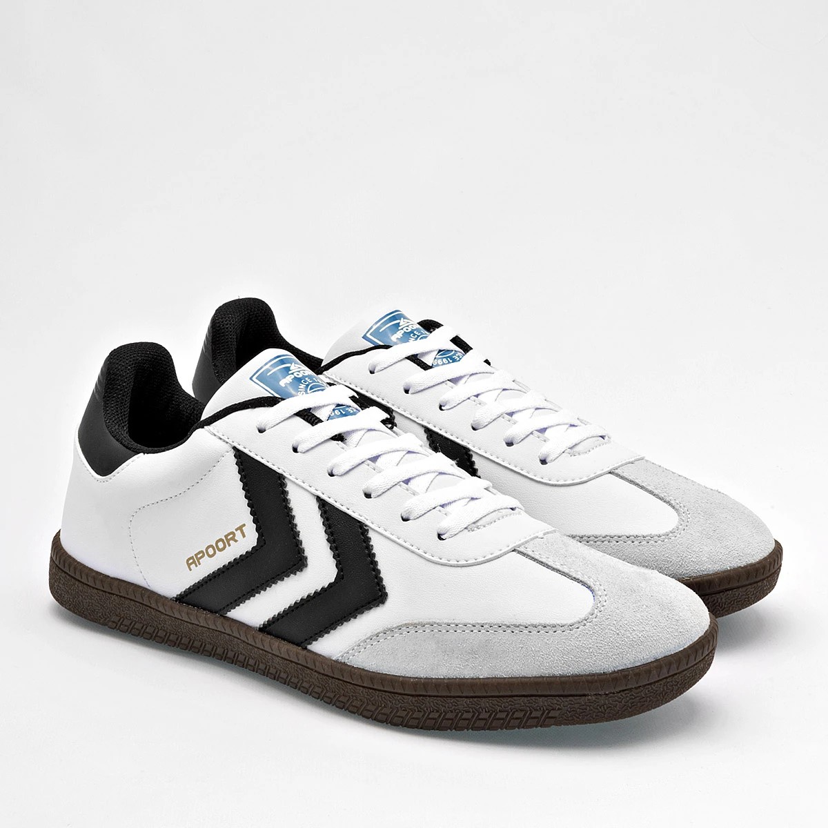 TENIS URBANO Apoort JOVEN EN COLOR BLANCO NEGRO GRIS A010 image number null