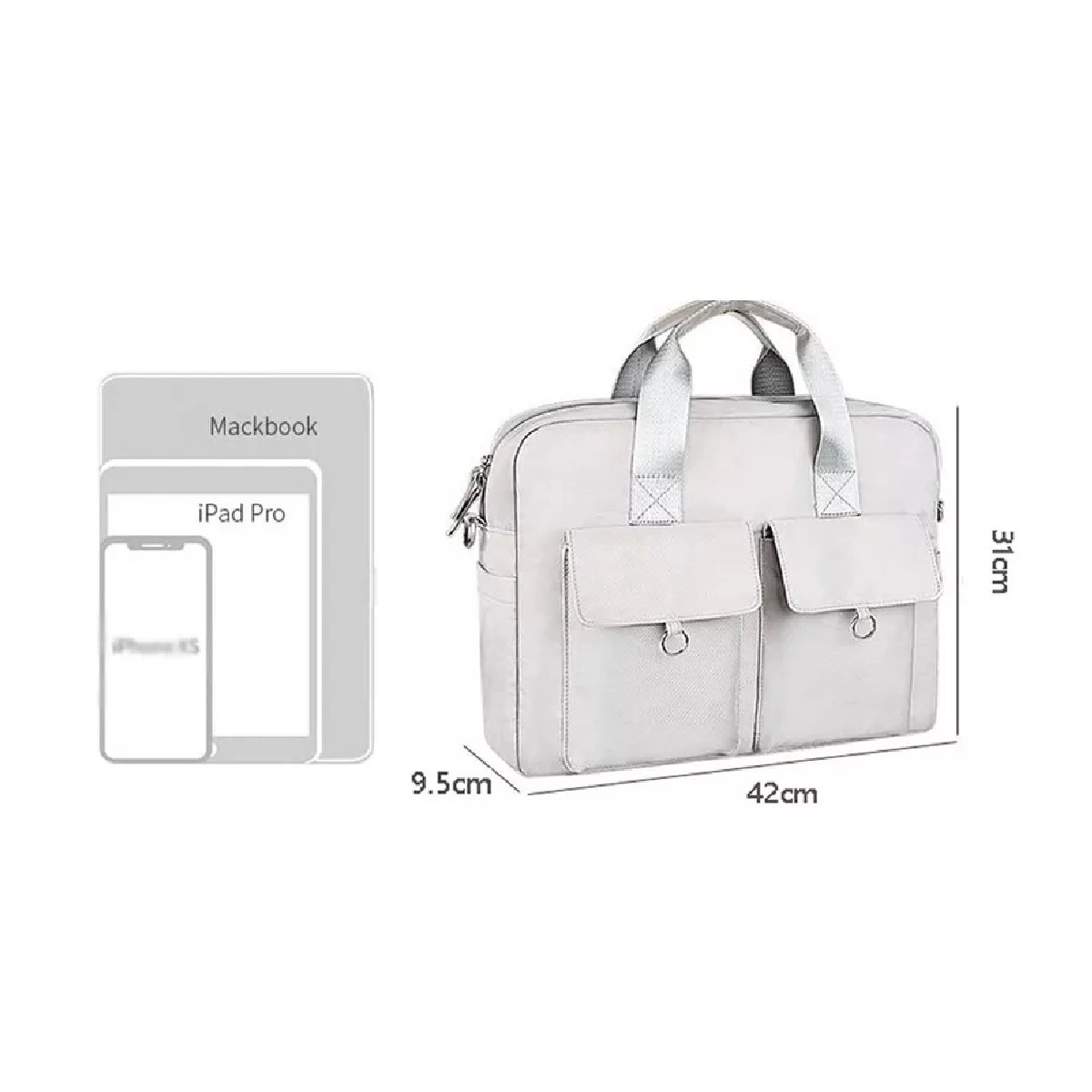 Impermeable Maletin Bolsa Para Laptop De 15.6inch Dama Mujer Gris. image number null