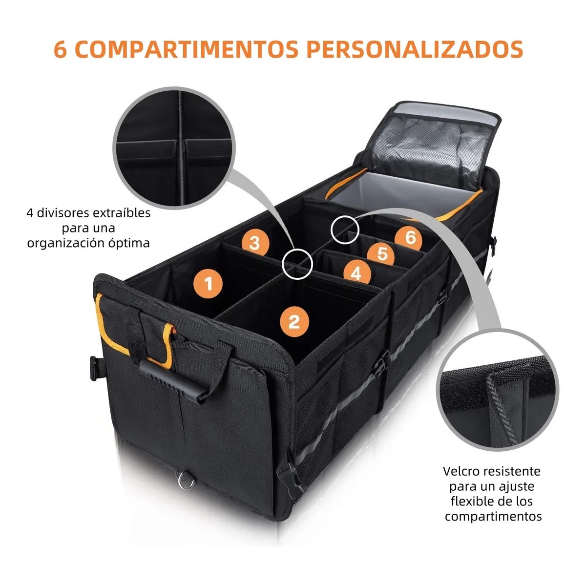 Organizador T&eacute;rmico Hielero P/maletero Cajuela Plegable Negro image number null