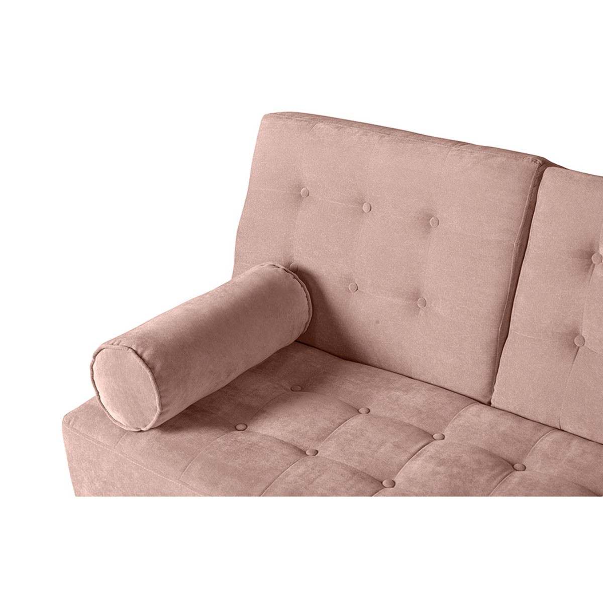 Sof&aacute; Cama Makora Zambroni Rosa Terciopelo De 2 Plazas Con Portavasos image number null