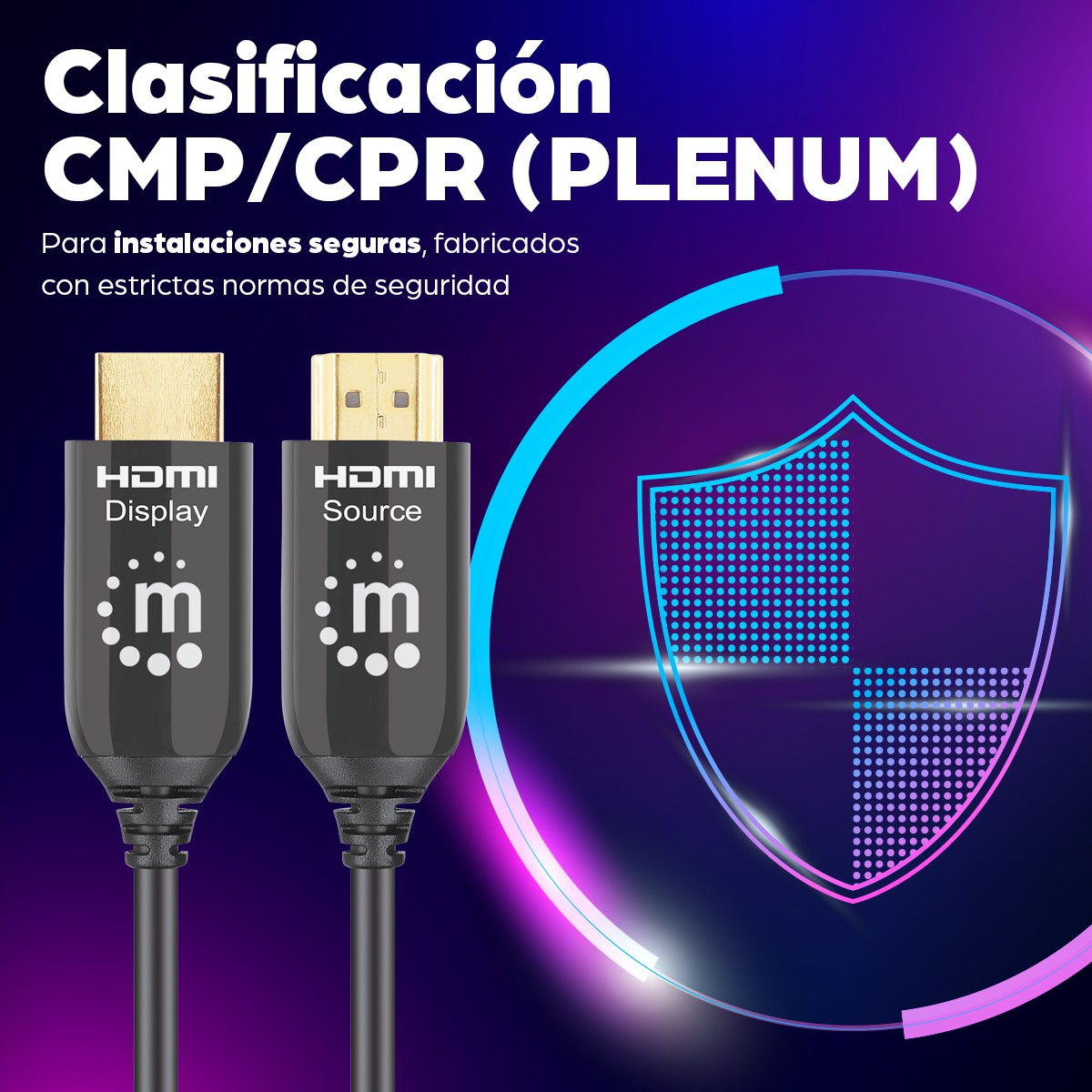 Cable HDMI 2.1 Manhattan 356176 15 m Macho-Macho 8K 48 Gbps Negro image number null