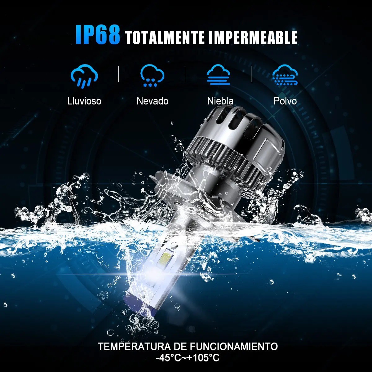 Faros Luces Led Para Autos 24000lm 2 Piezas Conector H4 image number null