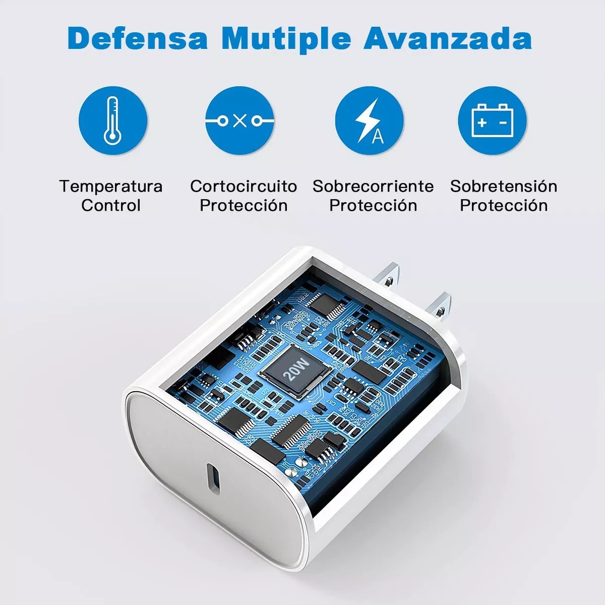 2 Pcs 20w Cargador De Carge R&aacute;pida Para X 11 12 13 14 Blanco image number null