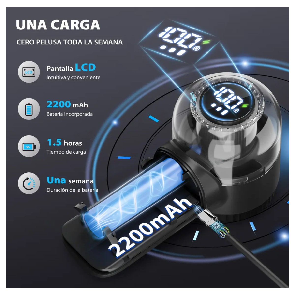 Quita pelusa ropa electrico Recargable Pantalla Digital 2200mah 3 modo image number null