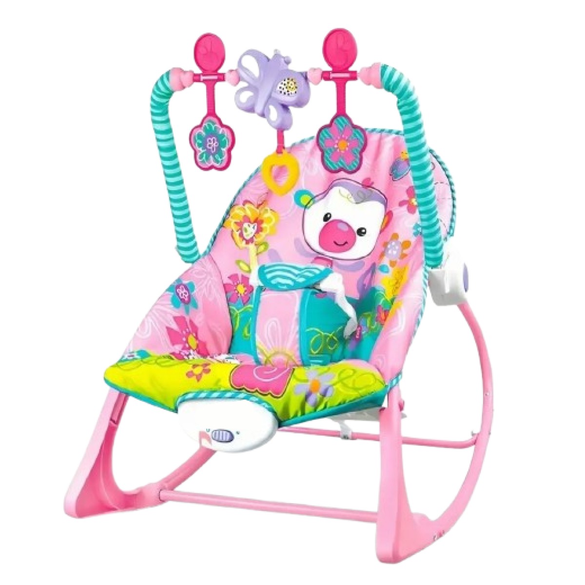 Silla Vibradora Mecedora De Bebe Musical Con Juegos Rosa image number null
