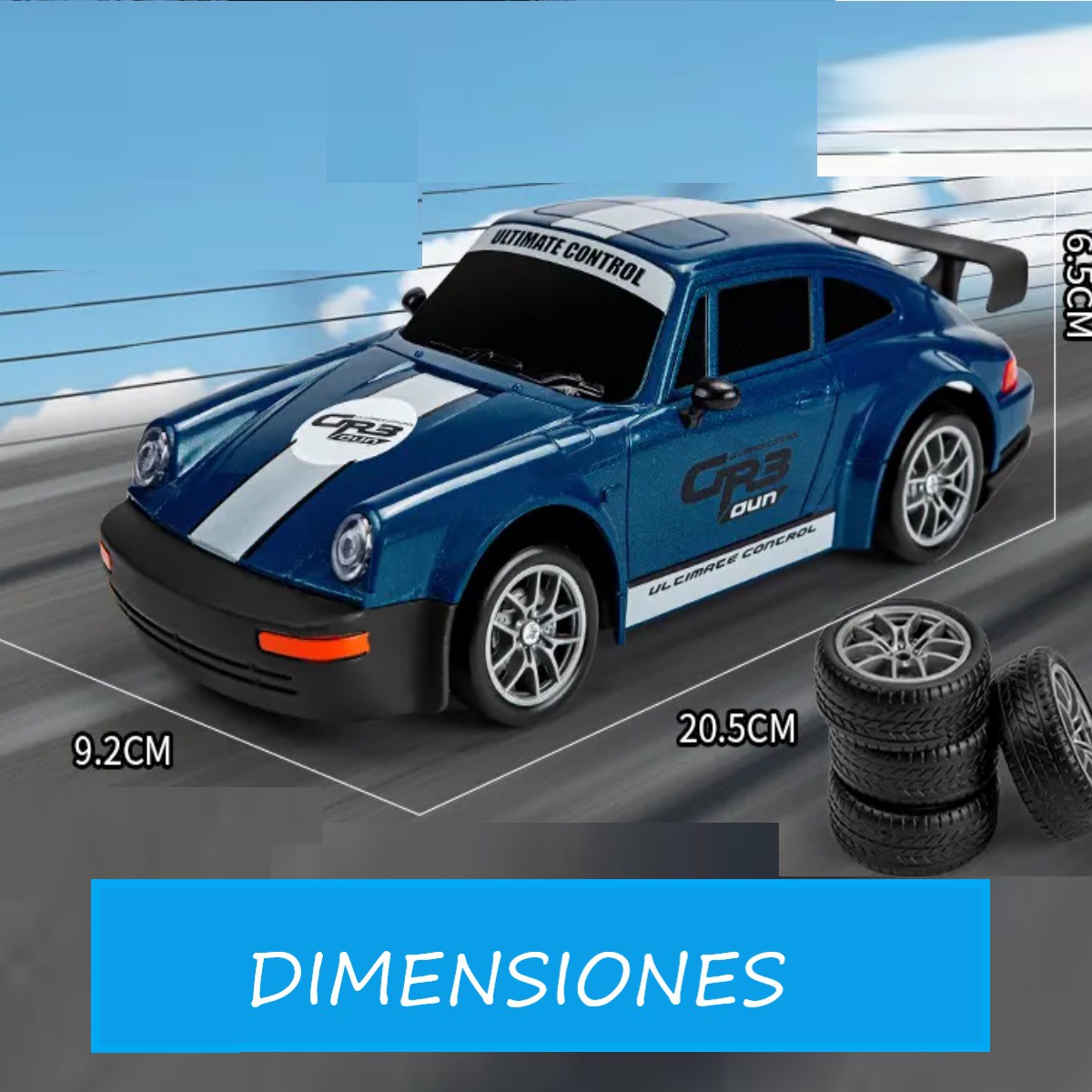 Carro De Control Remoto 4x4 Con Luces 2.4ghz Azul Oscuro image number null