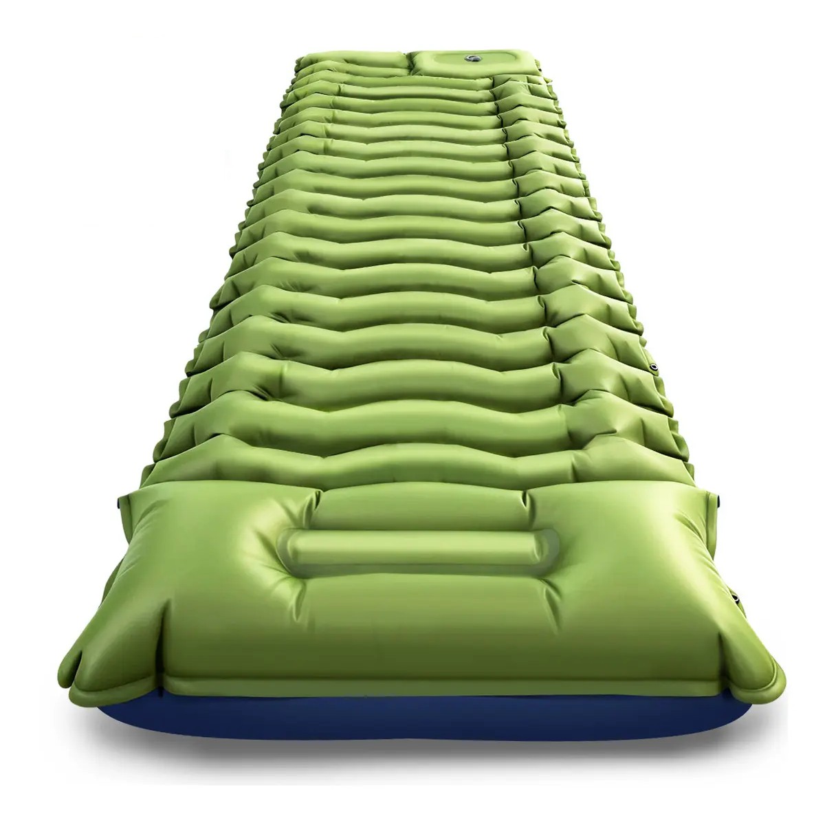 Colch&oacute;n Inflable Individual con Bomba de Pie para Camping Verde lima image number null