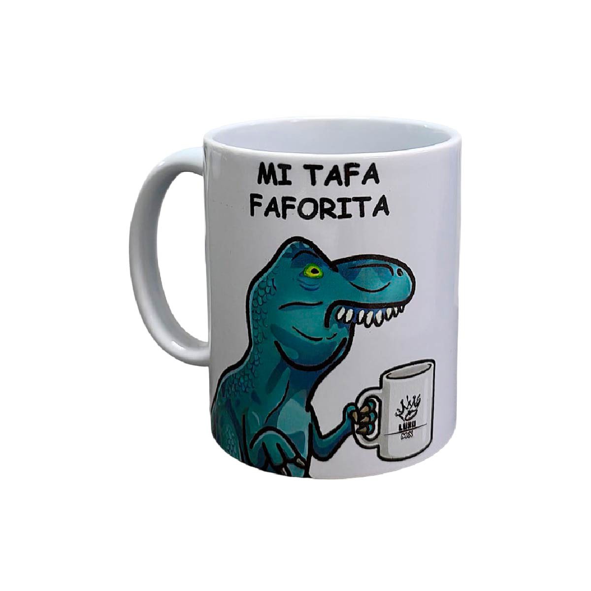 Set de 2 tazas color blanco Dino Rex mi tafa faforita image number null