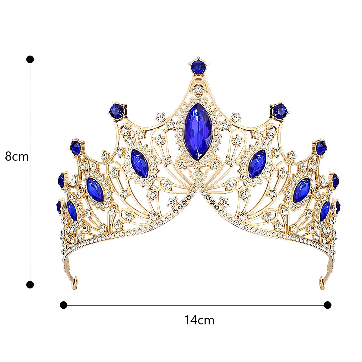 Coronas Reina Tocado De Novia Boda Tiara Princesa Diadema Accesorios Para Ni&ntilde;as Azul image number null