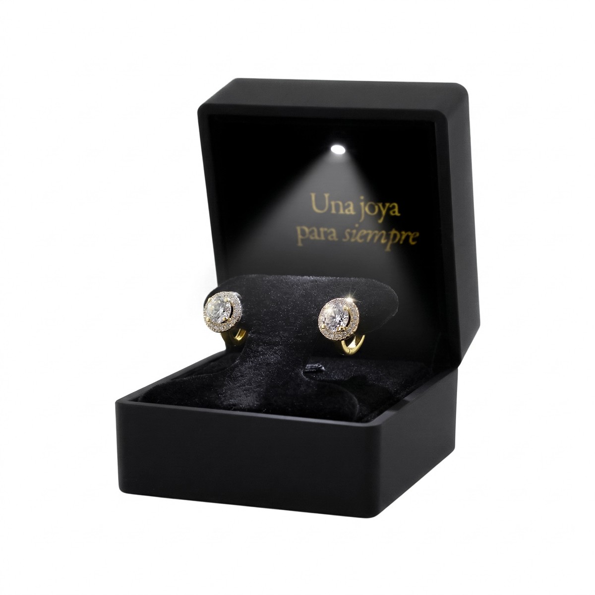 Aretes Huggies Love Oro Amarillo 14k image number null