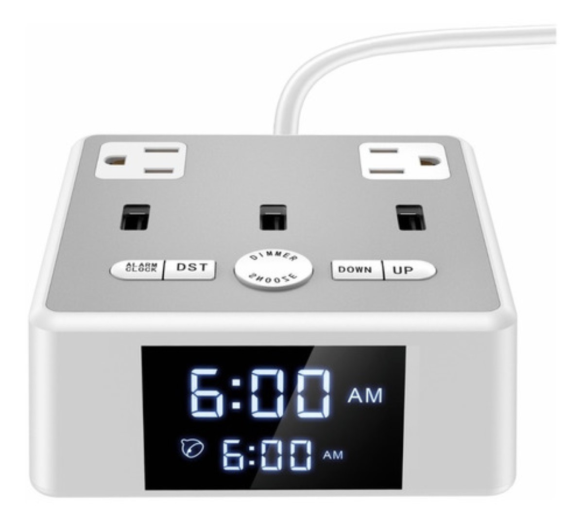 Cargador De Reloj Despertador Digital Estaci&oacute;n De Carga Blanco image number null