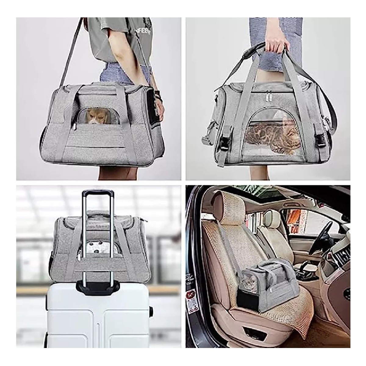 Transpirable Mochila Transportadora Con Suave Mantas Perros Gatos image number null
