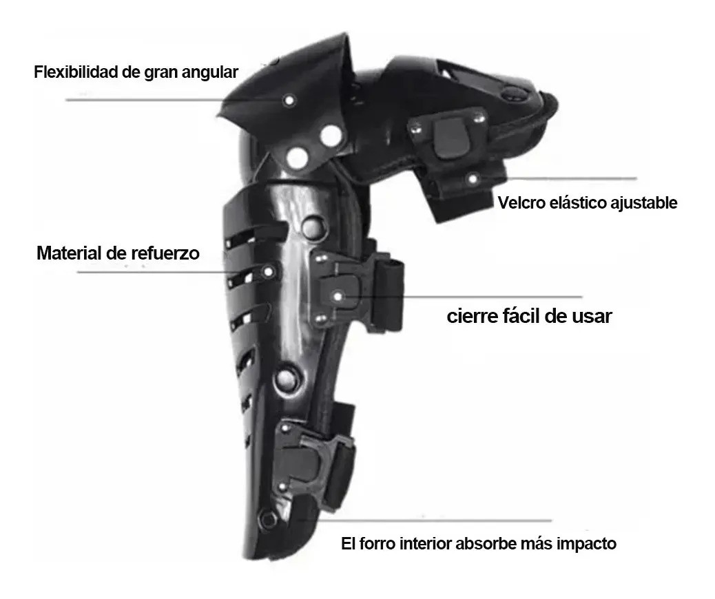Rodilleras Protectoras Motociclista 1 Par Negro image number null