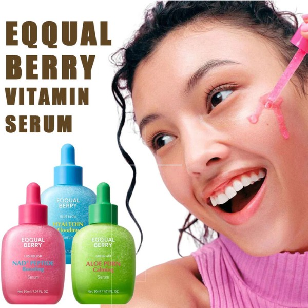 SET 3 PCS Suero Facial Coreano EQQUALBERRY Iluminador con Vitamina y Bakuchiol, Hidratante Antiedad L&iacute;neas Finas image number null