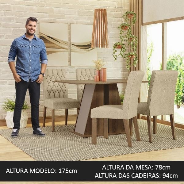 Juego de Comedor Mesa y 4 Sillas Madesa Oxford Gisele MCI image number null