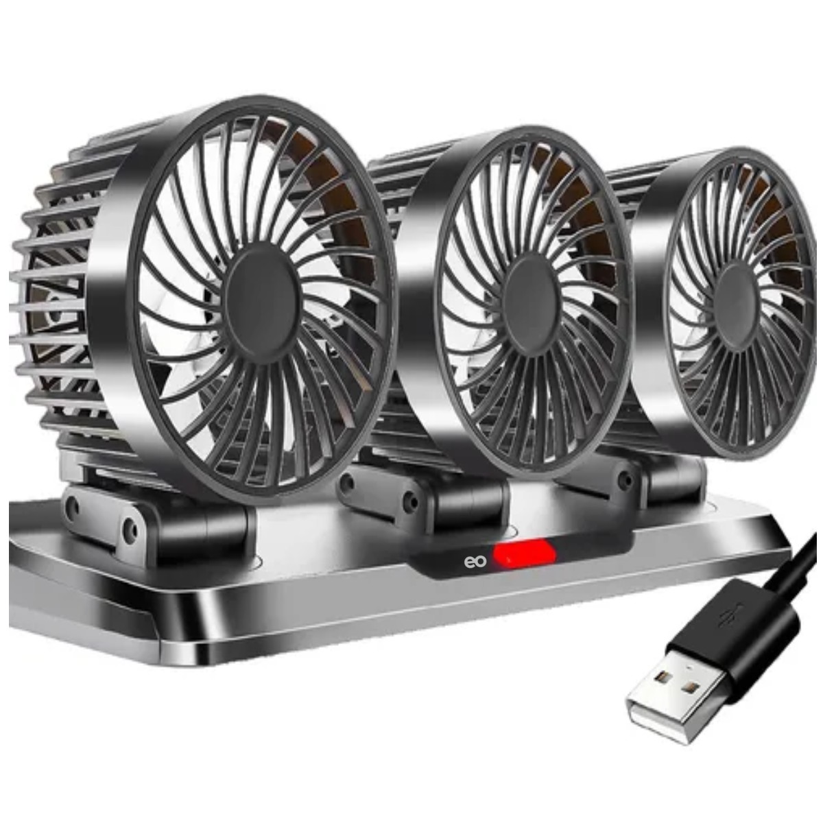 Ventilador Para Auto De 3 Cabezas Ajustables Port&aacute;til 5v USB image number null