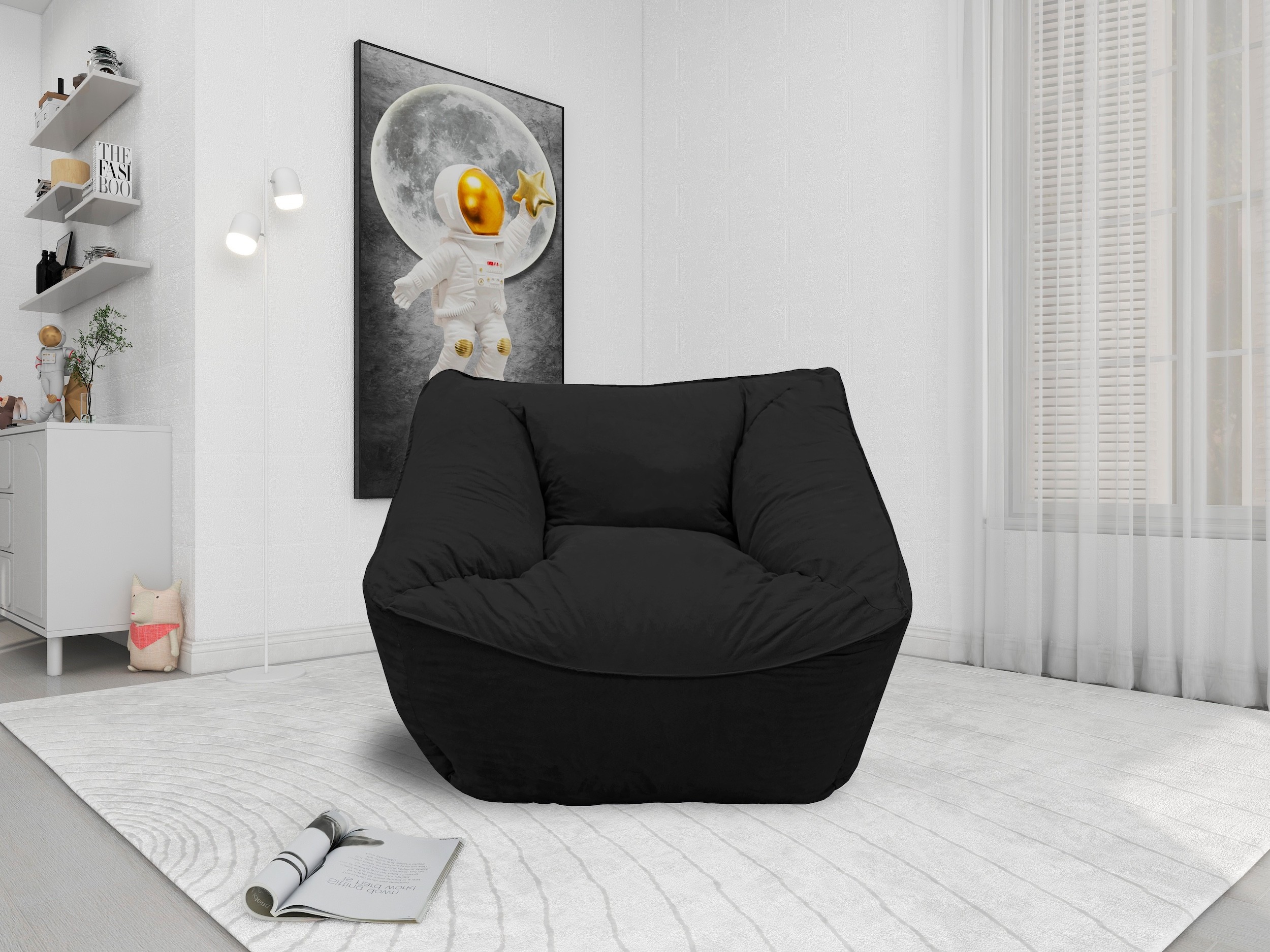 Sillon Puff El Bazar Store Negro, Sillon Ocasional. image number null