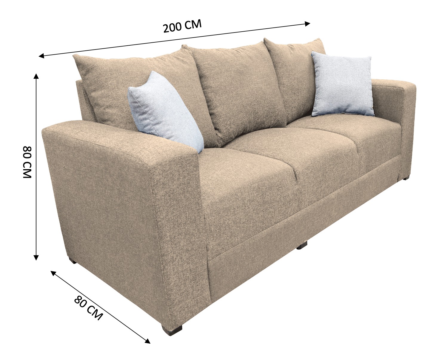 Sofa El Bazar Store Miami Lino Beige 3 plazas, Modular, Moderno, Sala image number null