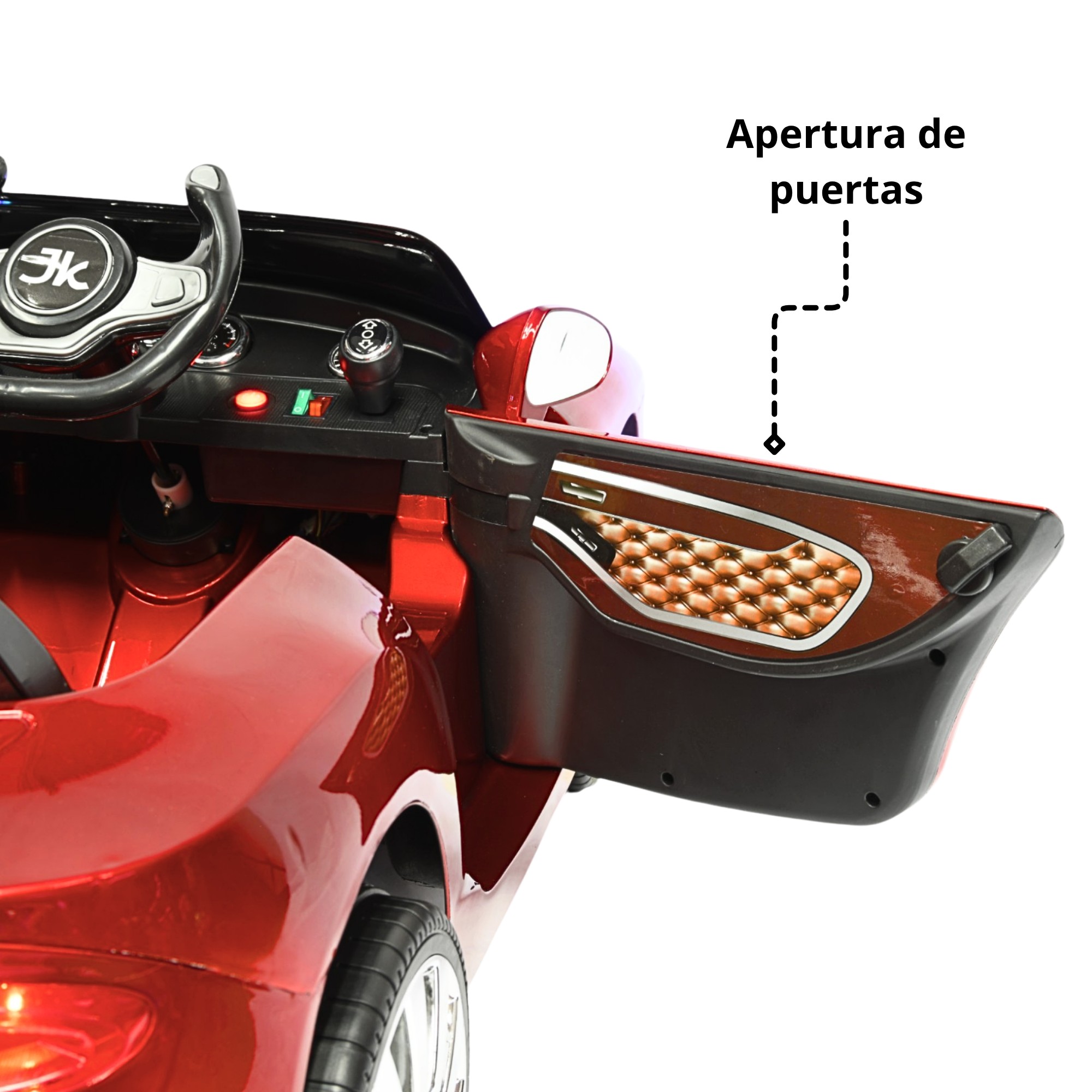 Montable Electrico Cl&aacute;sico para Ni&ntilde;os Conexiones Bluetooth USB y Auxiliar Luces Sonido 12v - Rojo image number null