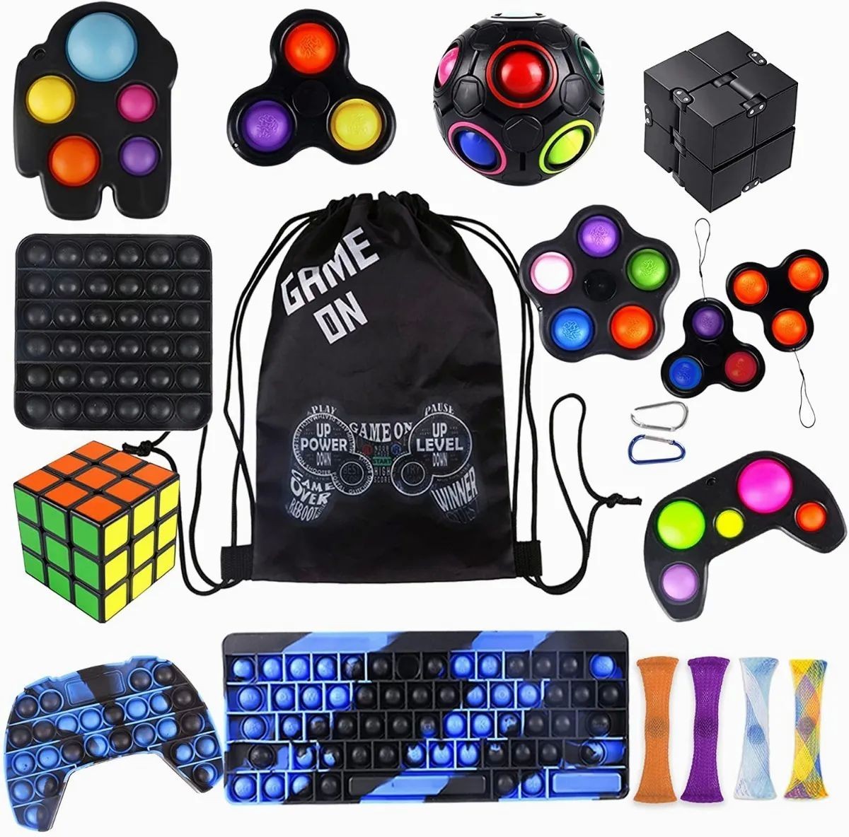 Juguete De Pop It Simple 20 Piezas Negro image number null