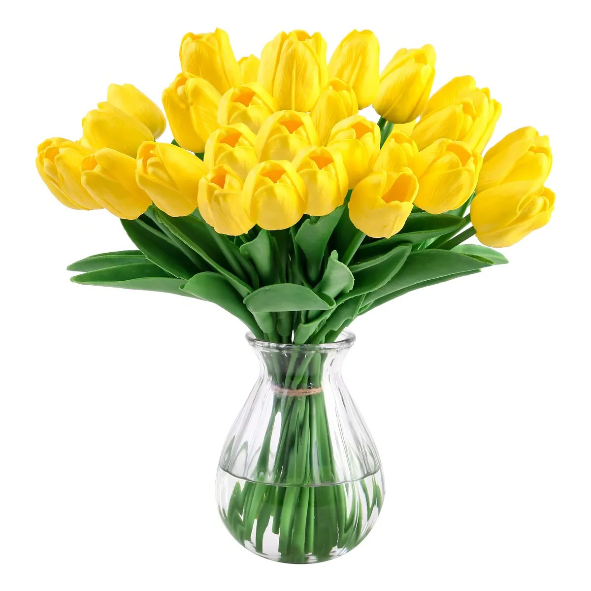 30pzs Flores Artificial Tulipanes Decoraci&oacute;n Amarillo image number null