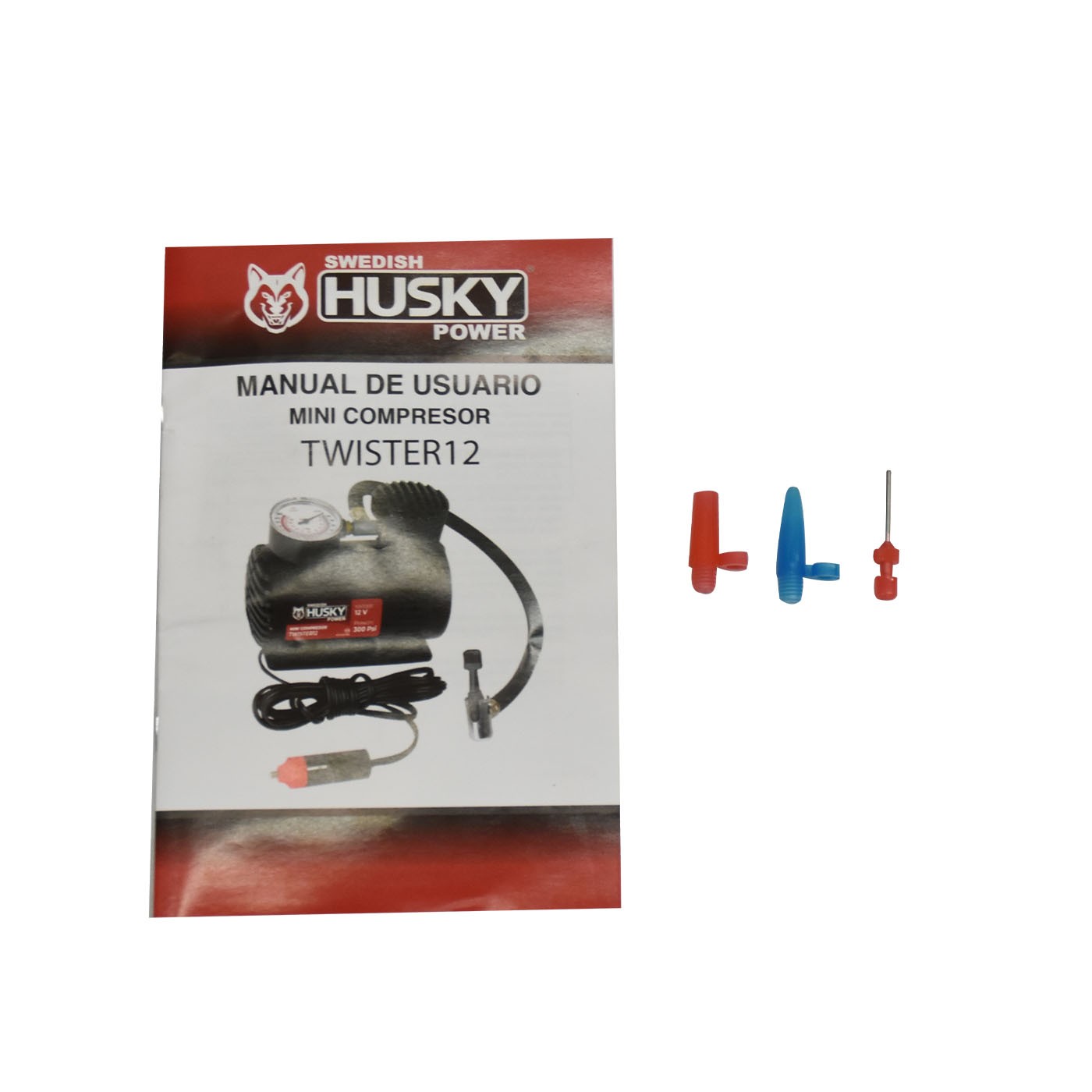 MINI COMPRESOR DE AIRE SWEDISH HUSKY POWER 12V 300 PSI MANGUERA 40 CM - TWISTER12 image number null