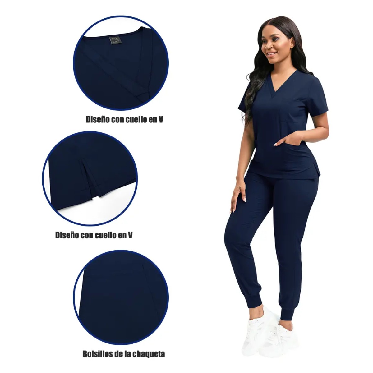Pijama Quirurgica Conjunto Medico Azul oscuro Talla: L image number null