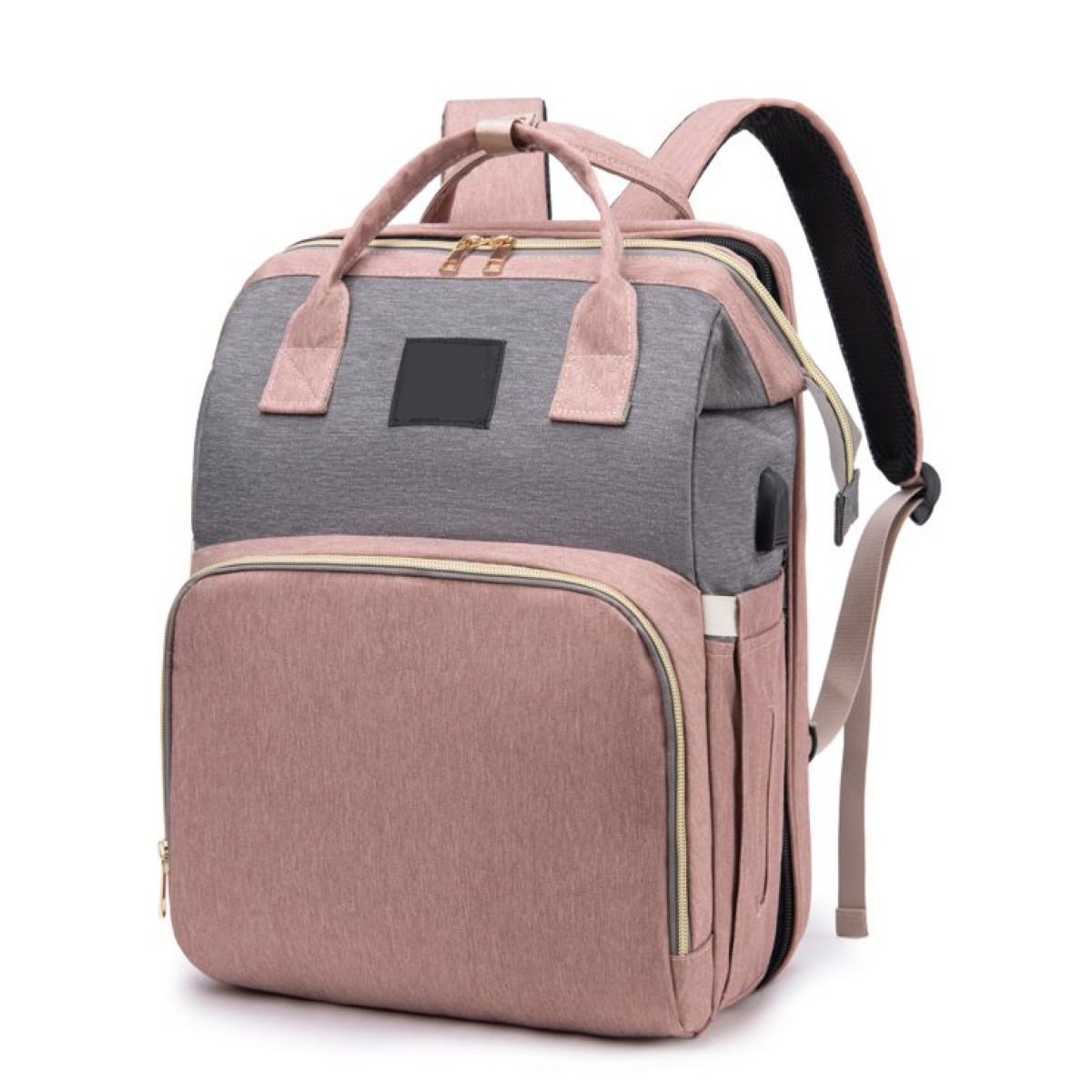 Mochila Pa&ntilde;alera Multifuncional Con Mosquitero Y Colchon Rosa image number null