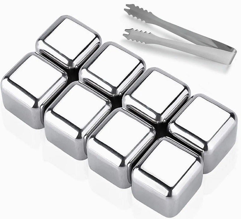 Kit Cubos De Hielo Acero Inoxidable 8 Pzs image number null